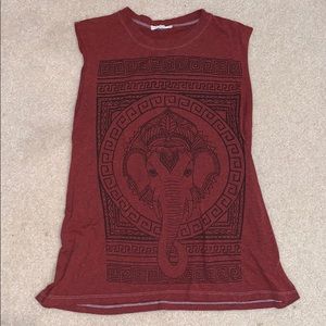 Urban outfitters burnt orange elephant muscle tee